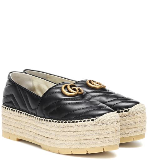 gucci leather espadrilles|gucci women's leather platform espadrille.